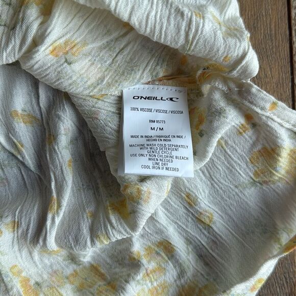 O'Neill Yellow Floral Blouse/Coverup - Picture 4 of 6